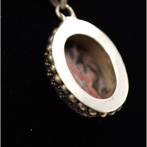 Vintage Leopard Jasper Pendant with intricate Sterling Silver - Picture 6 of 9